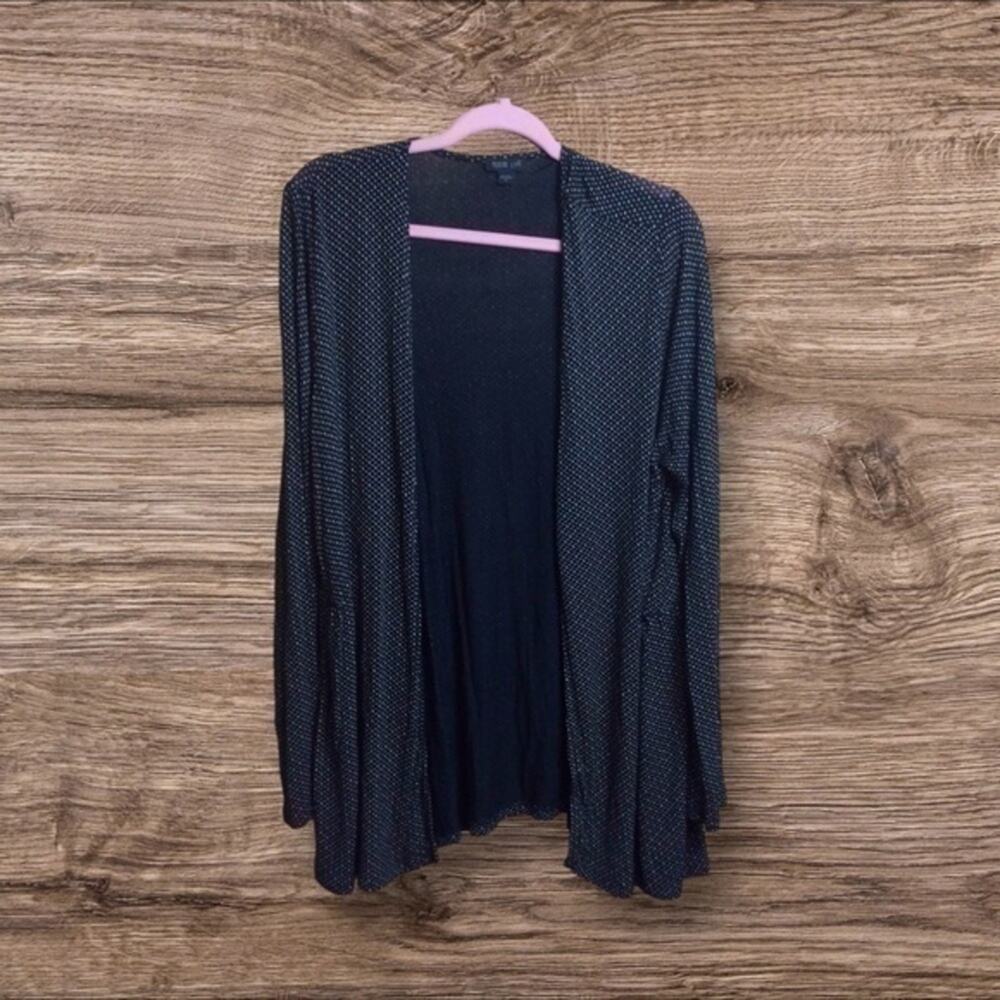 J Jill wearever collection open black and white cardigan. Medium